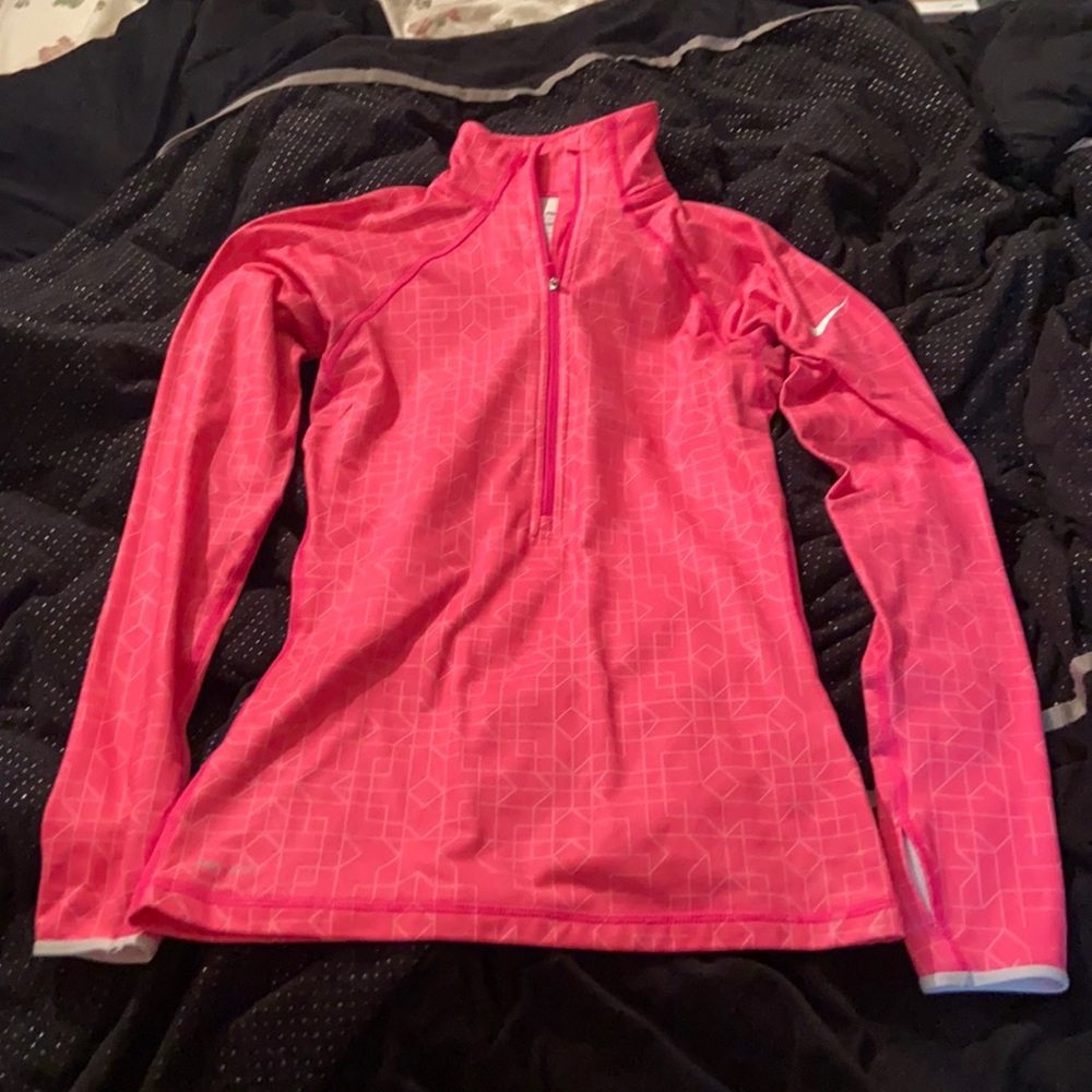 Hot pink Nike 3/4 zip shirt. Size small